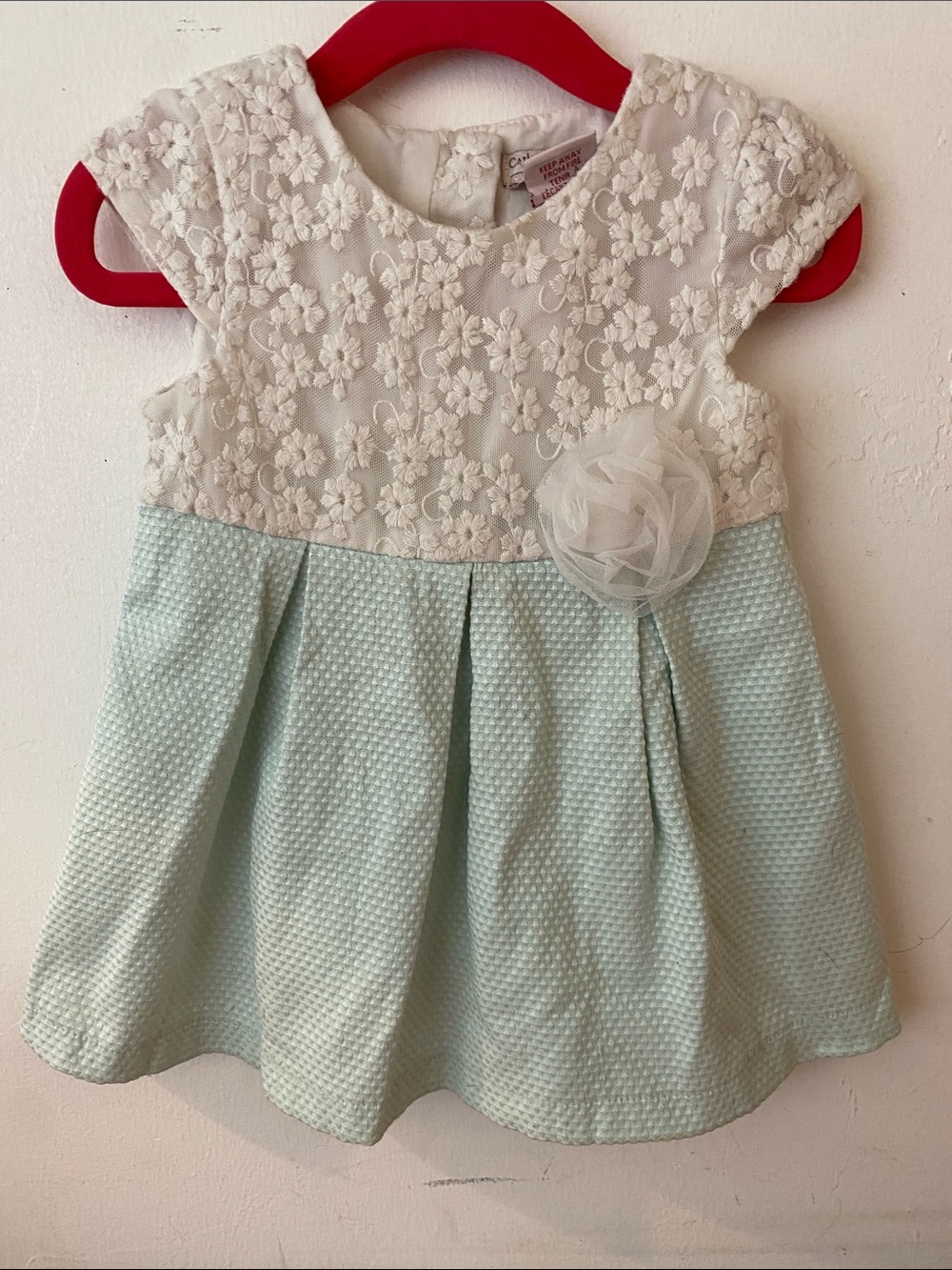 Catherine Malandrino White Lace Bodice with Mint Skirt Party Dress